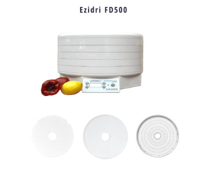Комплект Ezidri FD500 Digital с 5 поддонами, 5 сетчатыми листами и 5 листами для пастилы